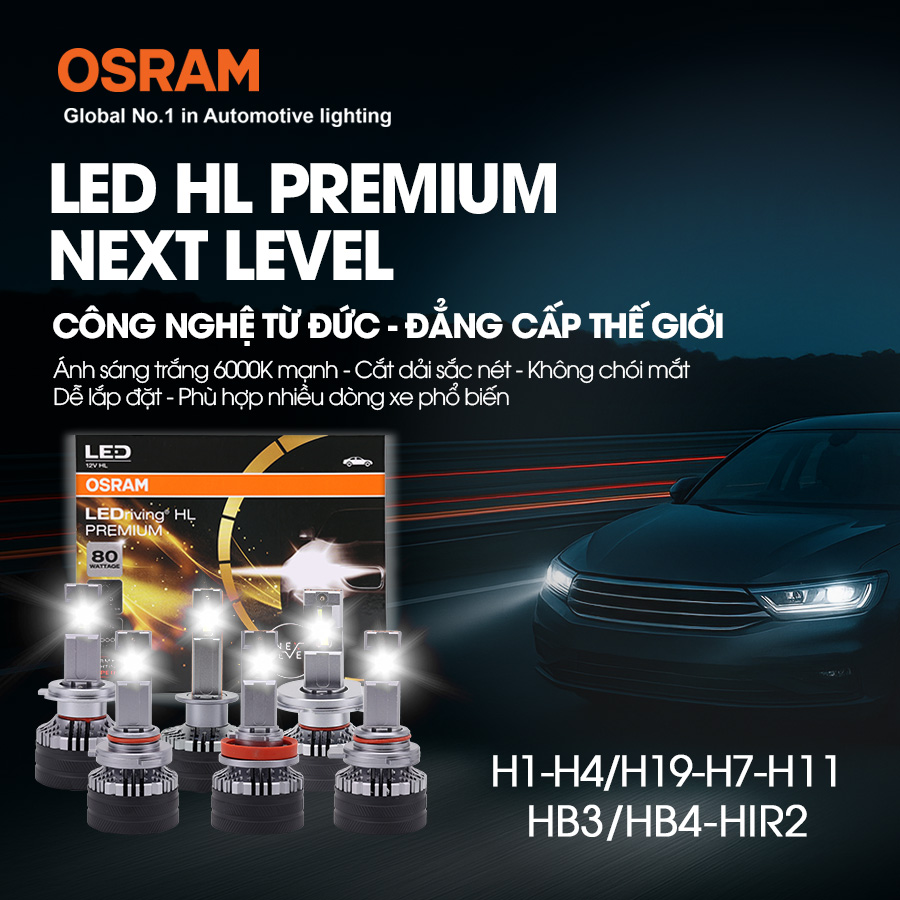 Bóng Led Pocky 2 HIR 2 H9012CW 12V 80W 6000K 2 bóng/hộp Hiệu Osram