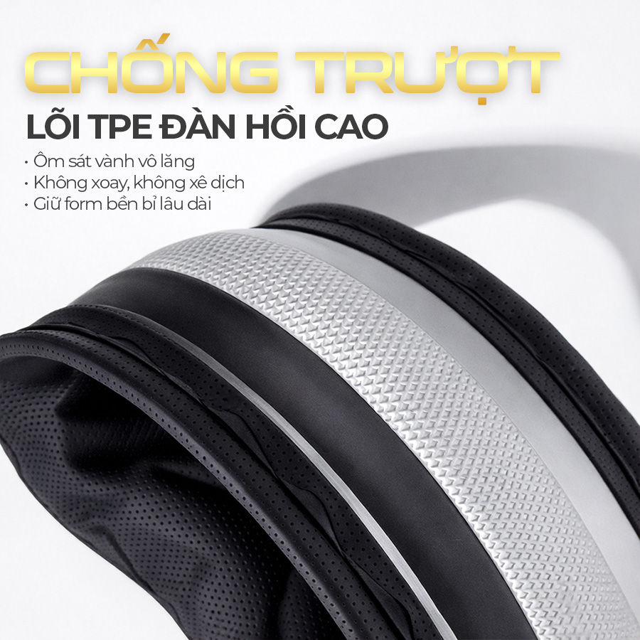 Bao vô lăng CIND PU+TPE Y021 size M đen