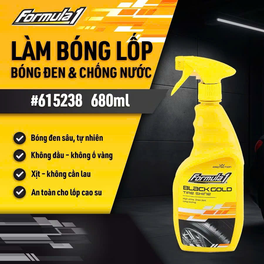 Bảo dưỡng đen và bóng vỏ xe Formula 1 (Black Gold) (680ml) # 615258 (New #615238)